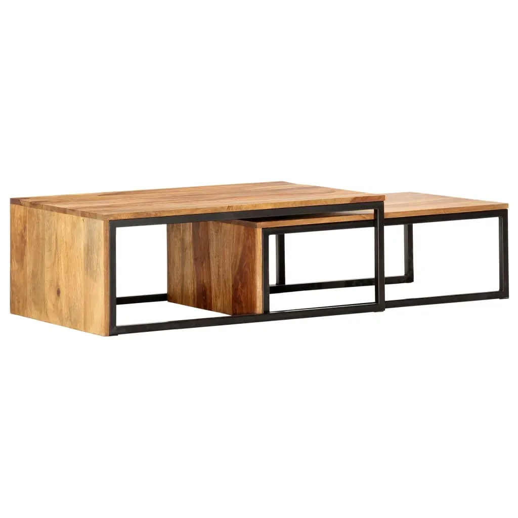 Nesting Tables 2 pcs Solid Acacia Wood Price