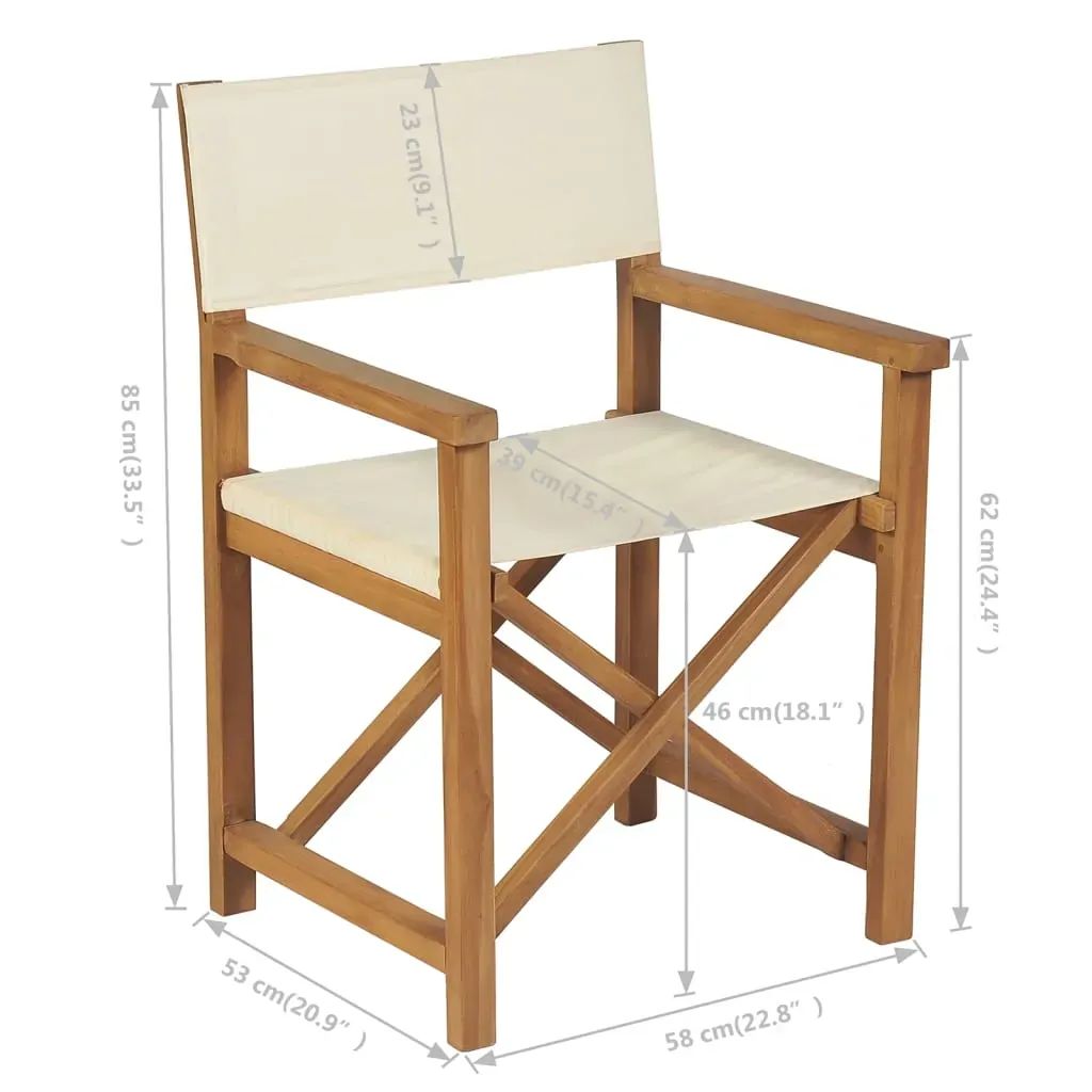 Folding Director's Chairs 2 pcs Solid Teak Wood Price