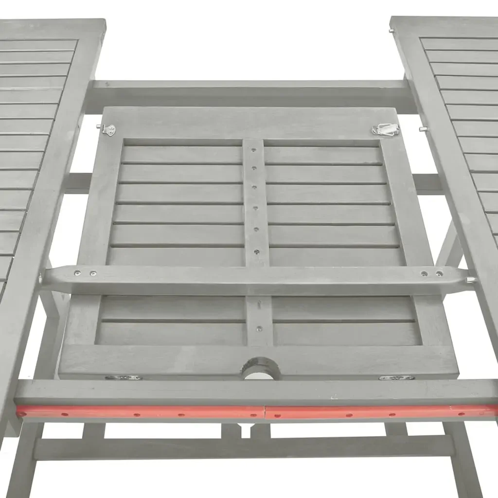 5 Piece Garden Dining Set (150-200)x100cm Solid Acacia Wood Grey Price