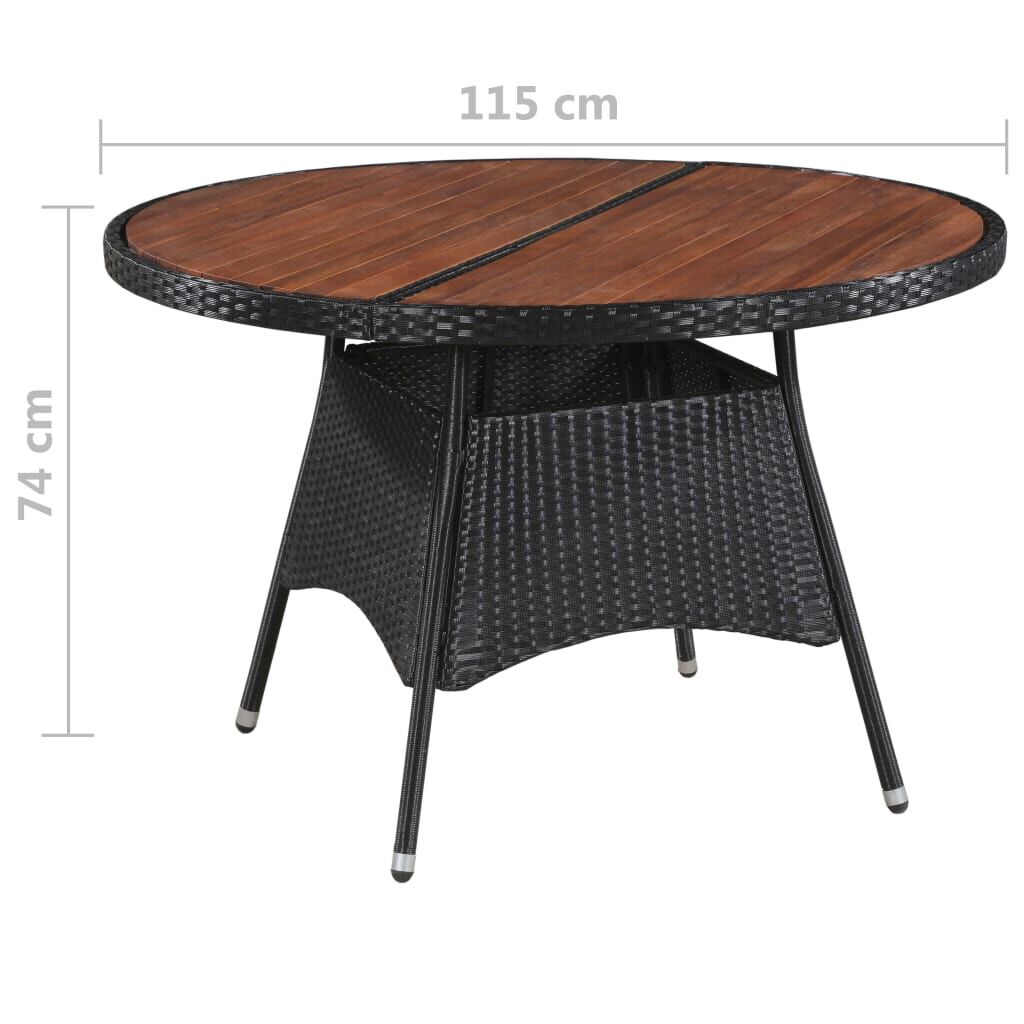 5 Piece Outdoor Dining Set Poly Rattan Black Price