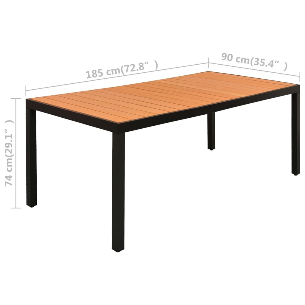 7 Piece Garden Dining Set Black and Brown Price