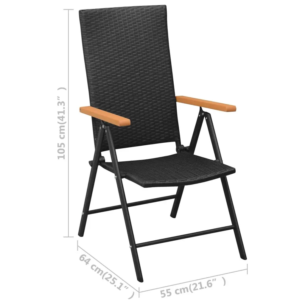 3 Piece Garden Dining Set Black and Brown Price