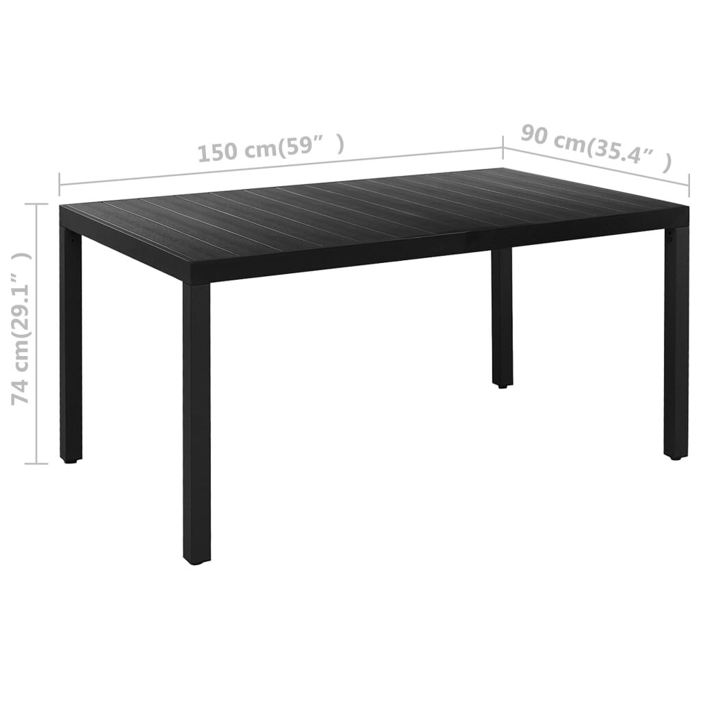 7 Piece Garden Dining Set Black and Brown Price