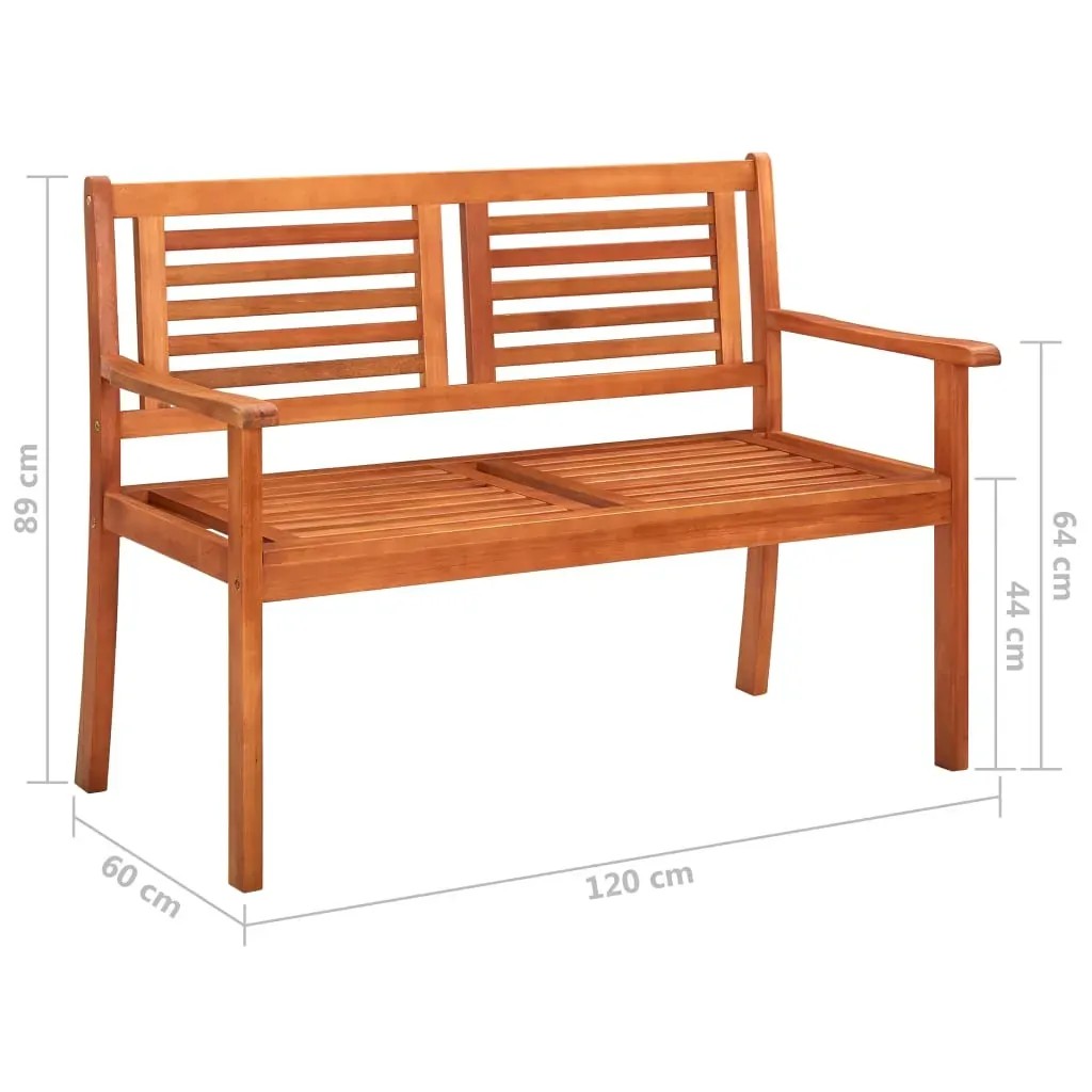 2-Seater Garden Bench with Cushion 120 cm Solid Eucalyptus Wood Price