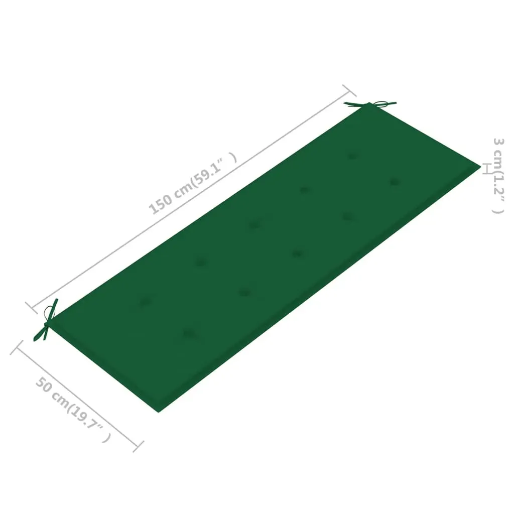 3-Seater Garden Bench with Cushion 150 cm Solid Eucalyptus Wood Price