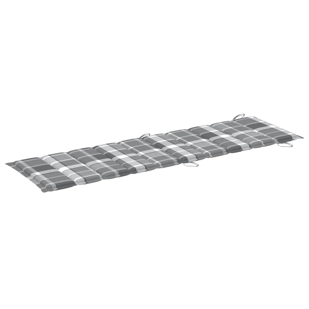 Sun Lounger with Cushion Grey Solid Acacia Wood Price