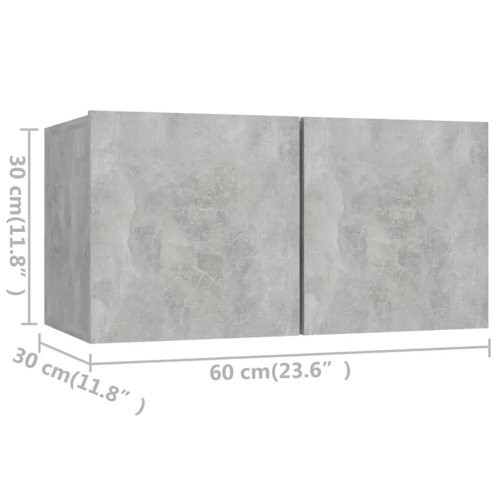 10 Piece TV Cabinet Set Concrete Grey Engineered Wood Price