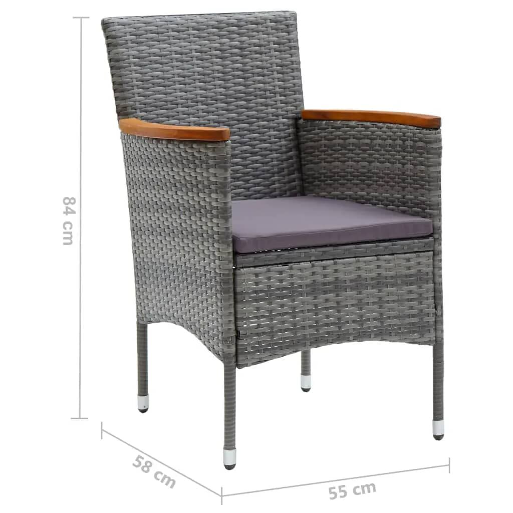 9 Piece Garden Dining Set with Cushions Poly Rattan Grey Price