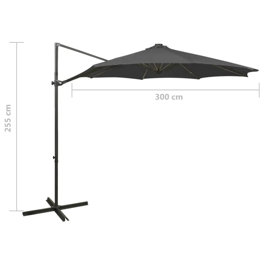 Cantilever Garden Parasol with Pole and LED Lights Anthracite 300 cm Price