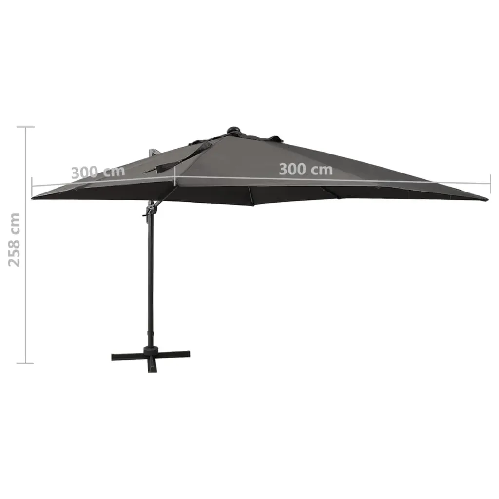 Cantilever Garden Parasol with Pole and LED Lights Anthracite 300 cm Price