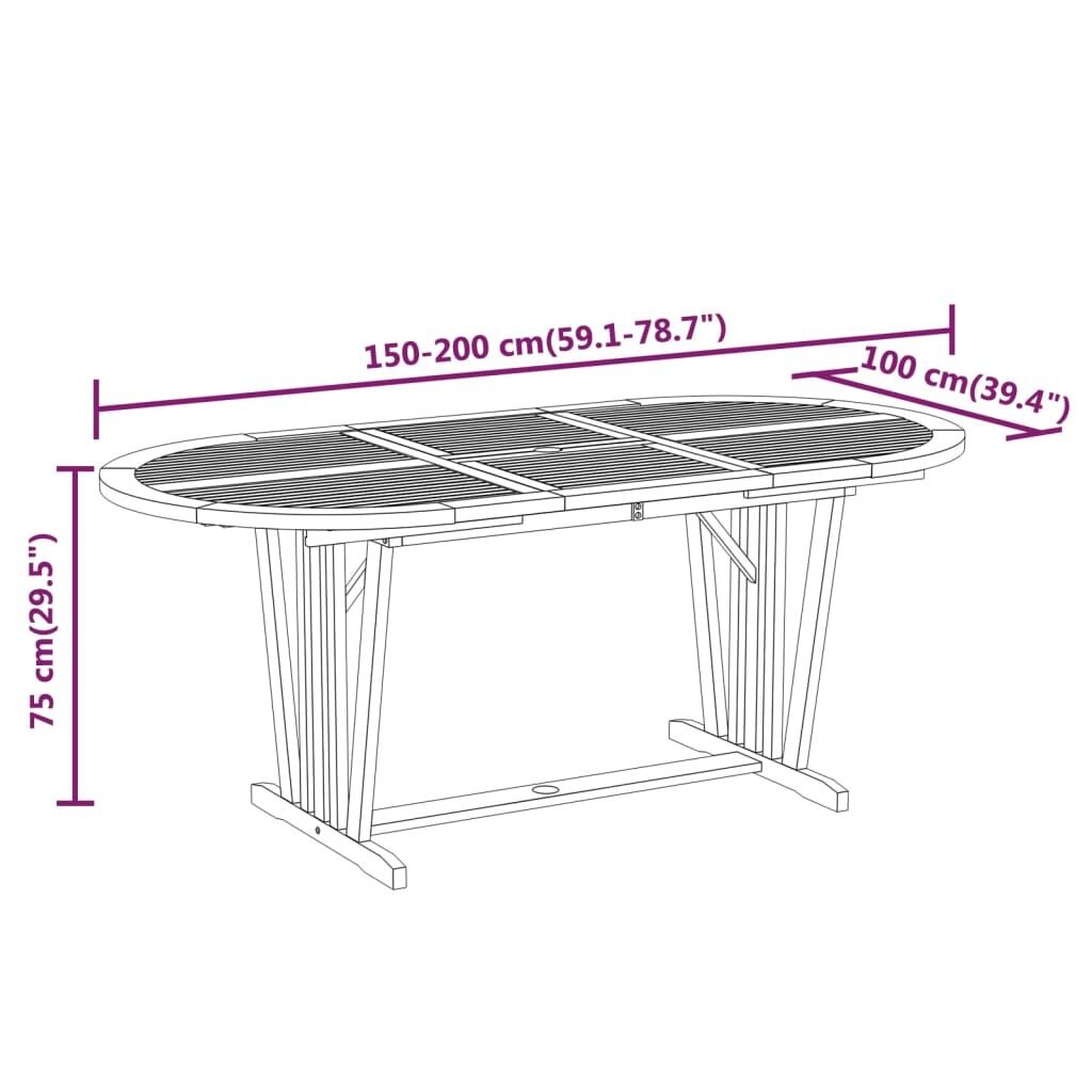 Garden Table 200x100x75 cm Solid Wood Eucalyptus Price