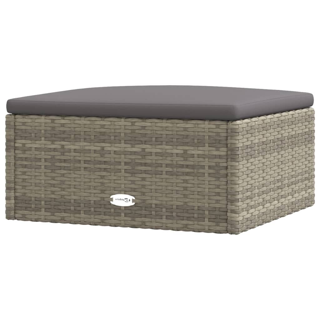 5 Piece Garden Lounge Set with Cushions Grey Poly Rattan Price