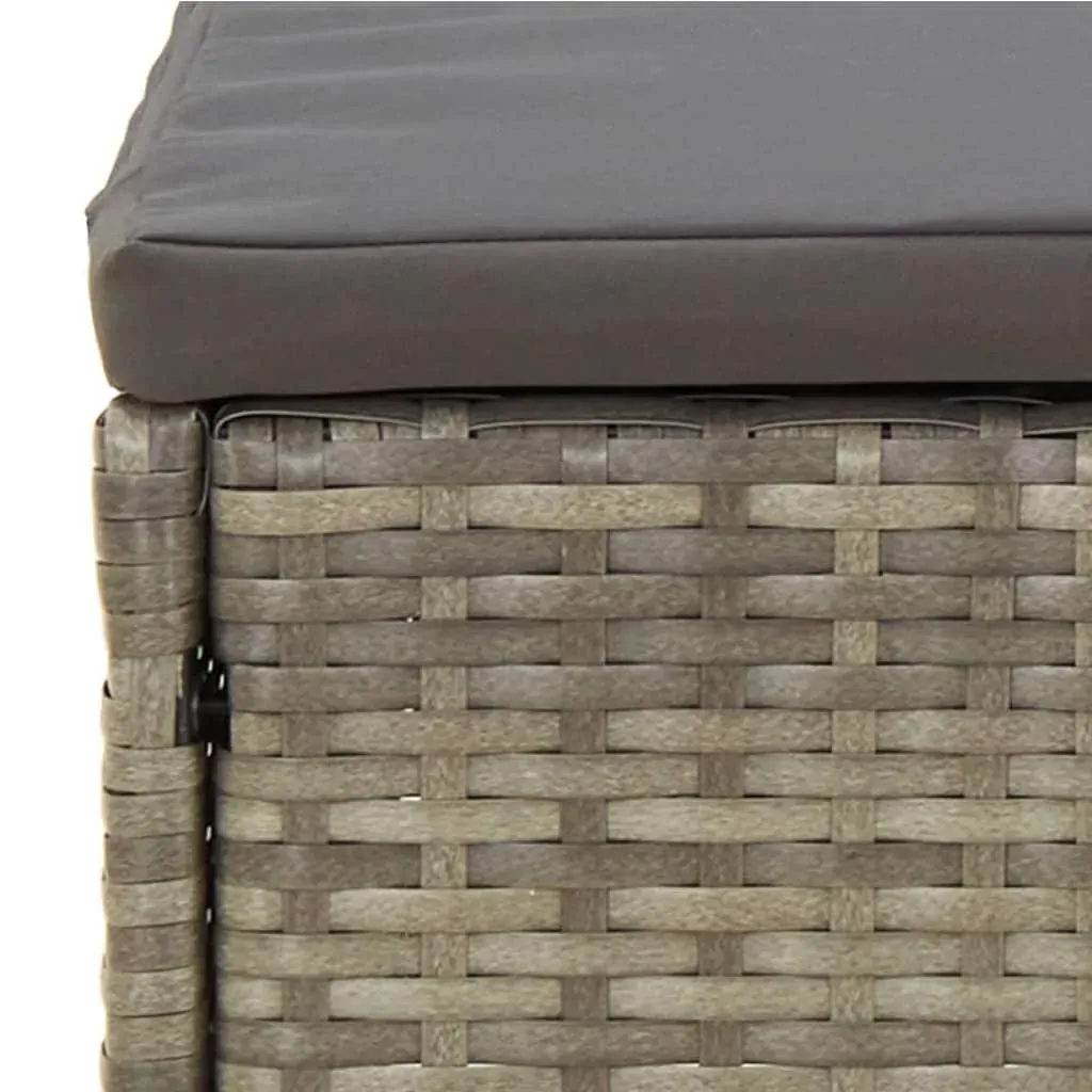 7 Piece Garden Lounge Set with Cushions Grey Poly Rattan Price