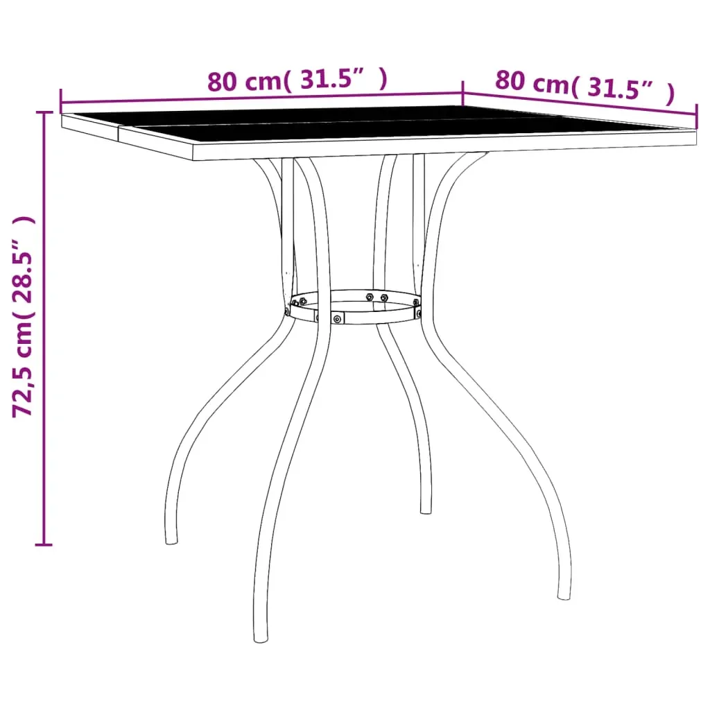 3 Piece Garden Dining Set Anthracite Steel Price