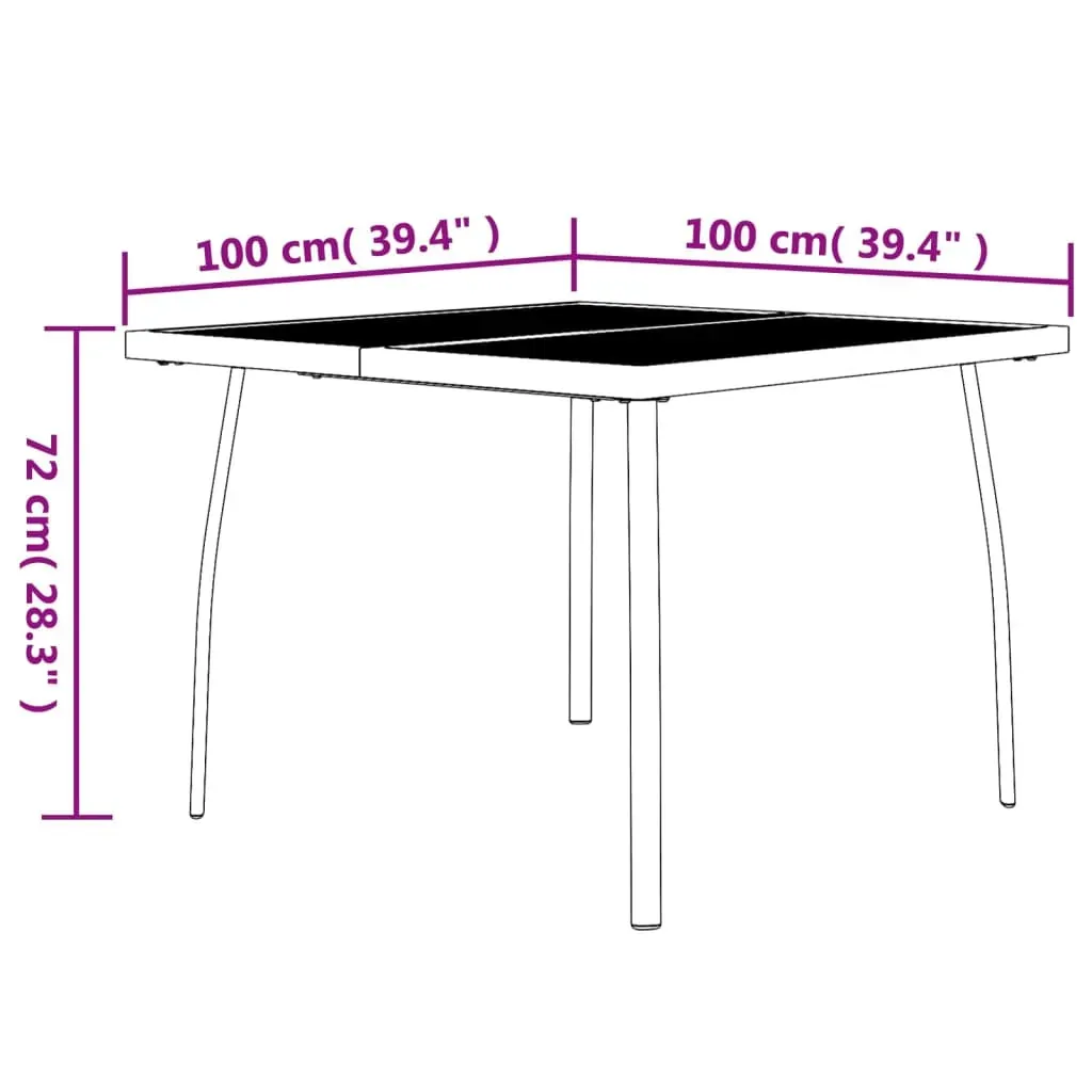 3 Piece Garden Dining Set Anthracite Steel Price