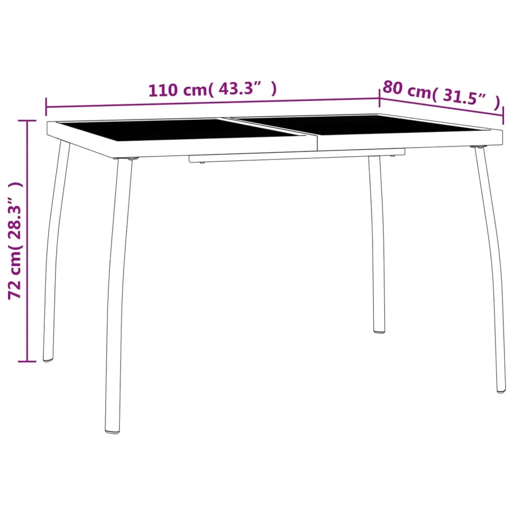 3 Piece Garden Dining Set Anthracite Steel Price