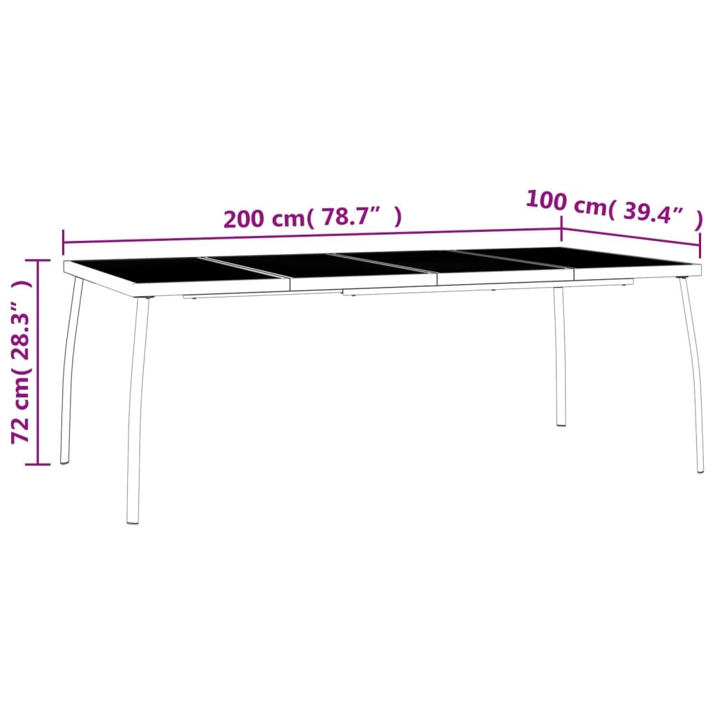 7 Piece Garden Dining Set Anthracite Steel Price