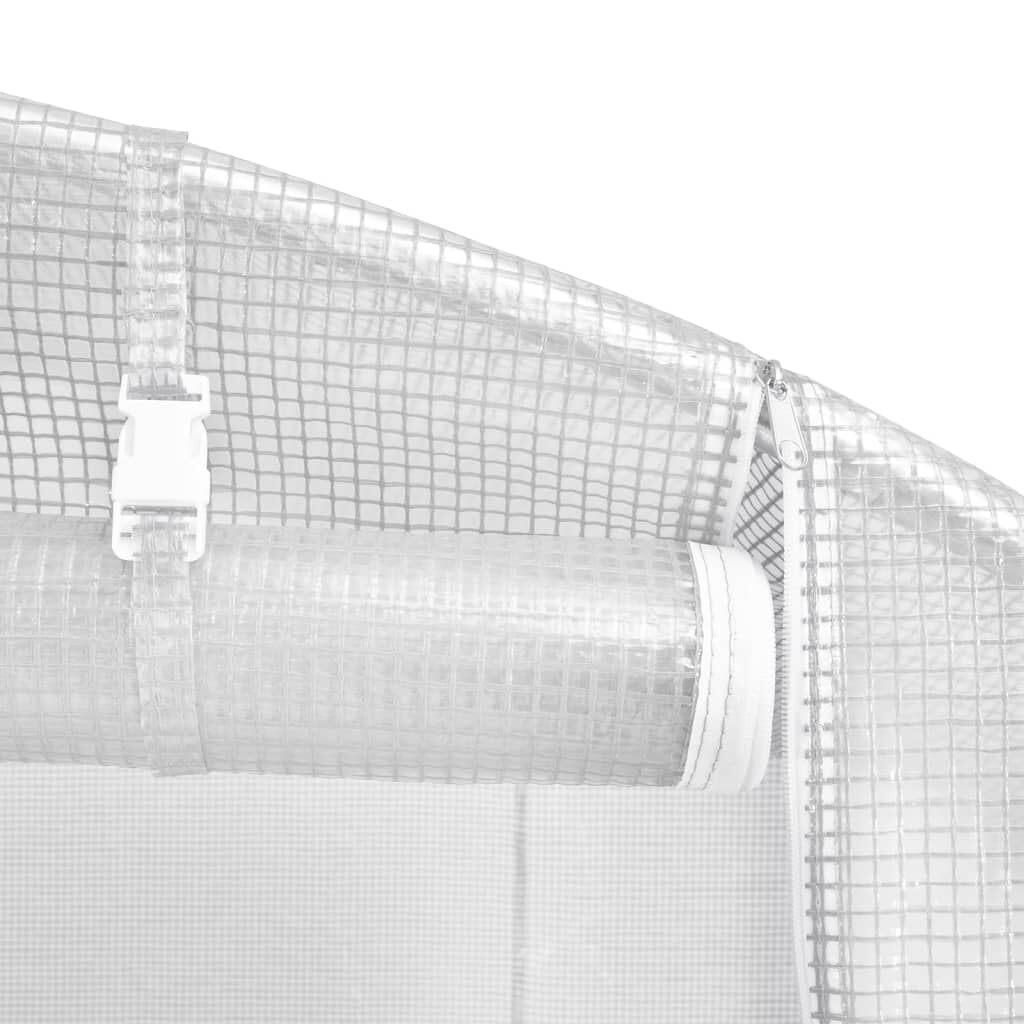 Greenhouse with Steel Frame White 144 m² 24x6x2.85 m Price