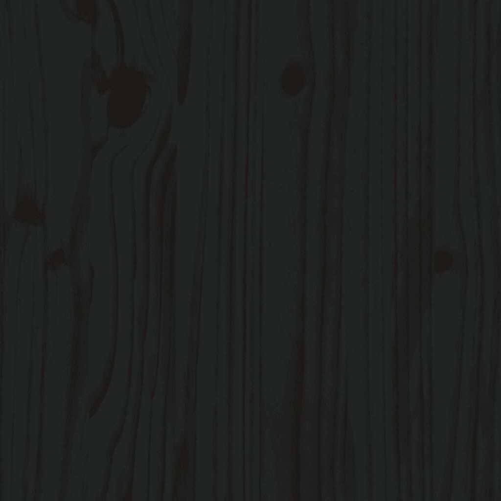 Bed Frame without Mattress Black 183x203 cm King Solid Wood Pine Price