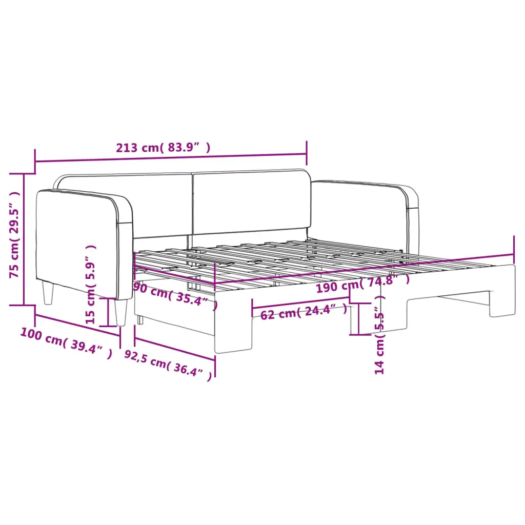 Daybed with Trundle without Mattress Light Grey 90x190 cm Price