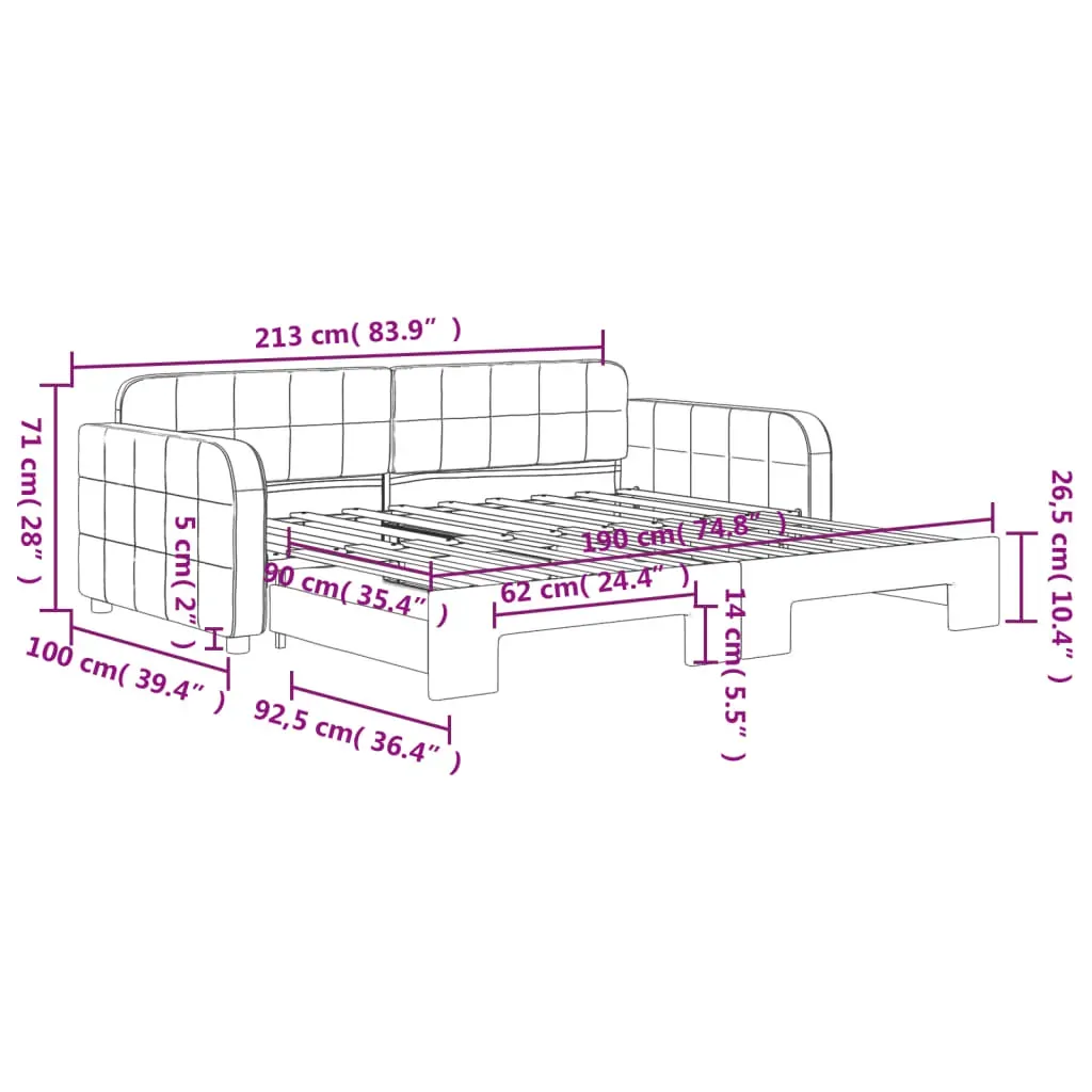 Daybed with Trundle without Mattress Light Grey 90x190 cm Price