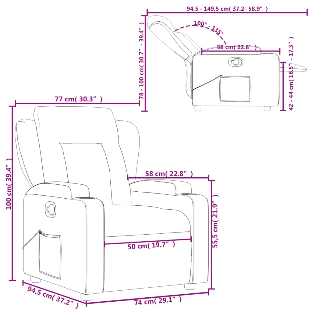 Recliner Chair Light Grey Fabric Price