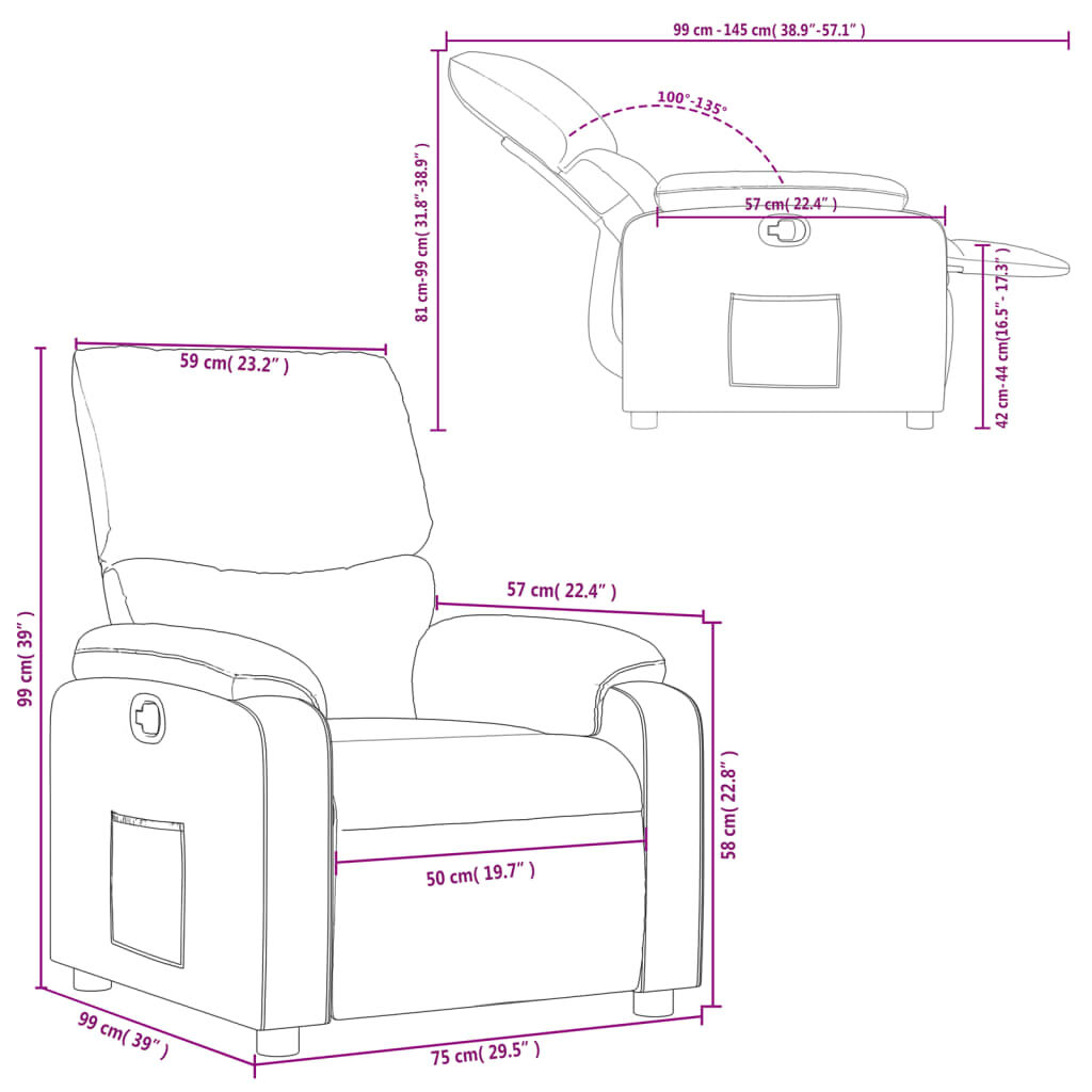Recliner Chair Dark Grey Fabric Price