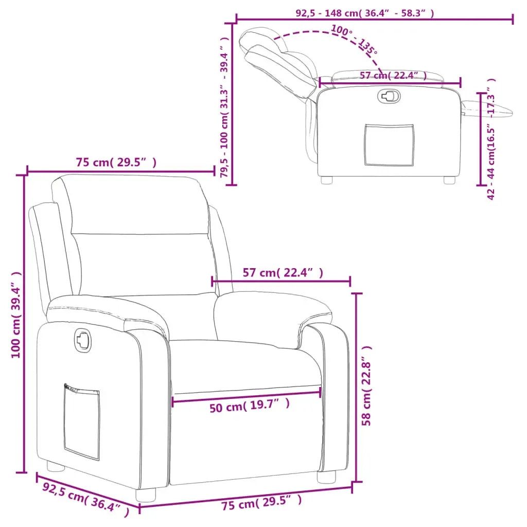 Recliner Chair Dark Grey Fabric Price