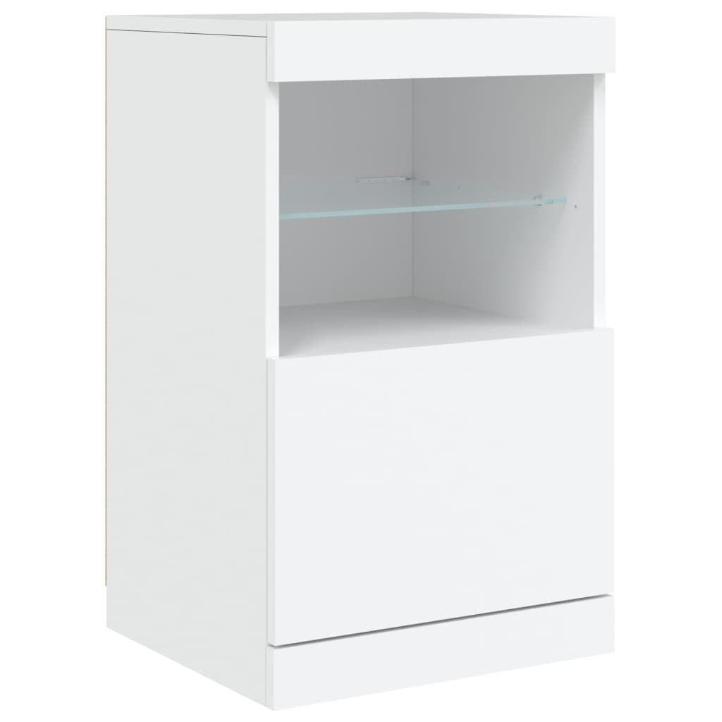 Sideboard with LED Lights White 162x37x67 cm Price