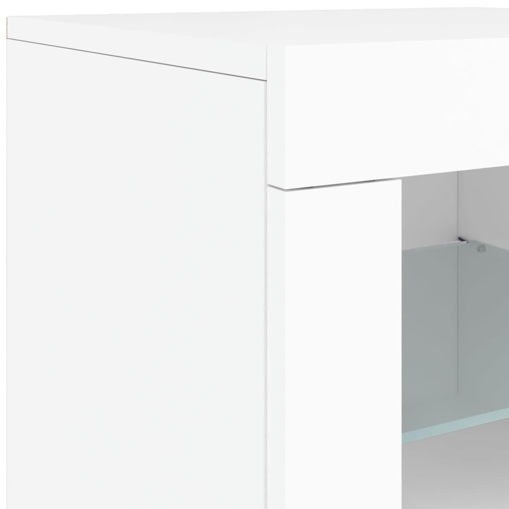 Sideboard with LED Lights White 162x37x67 cm Price