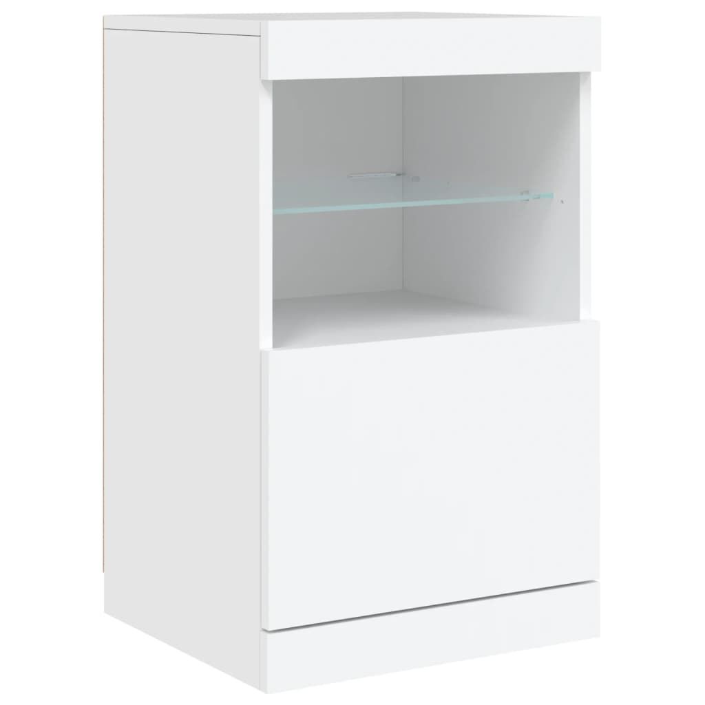 Sideboard with LED Lights White 164x37x67 cm Price