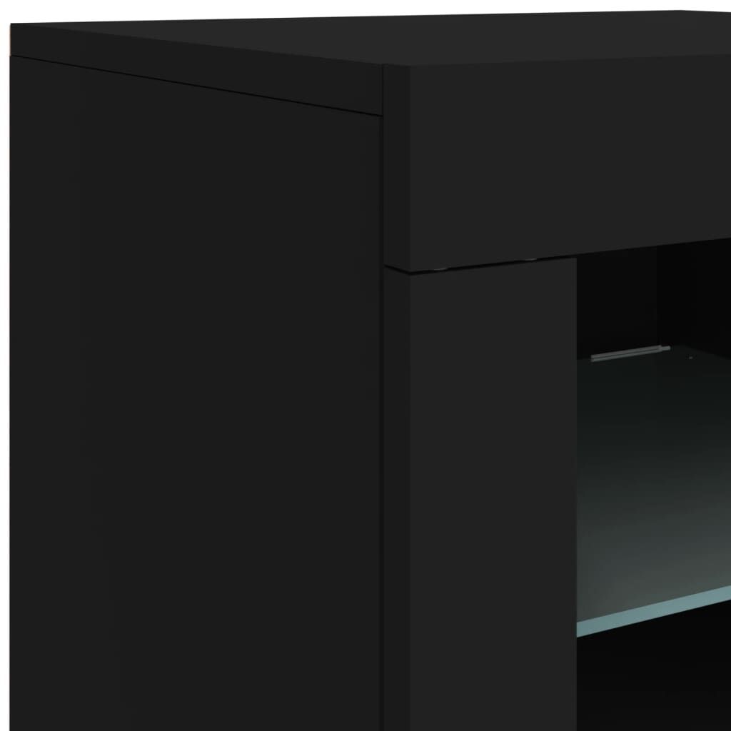 Sideboard with LED Lights Black 142.5x37x67 cm Price