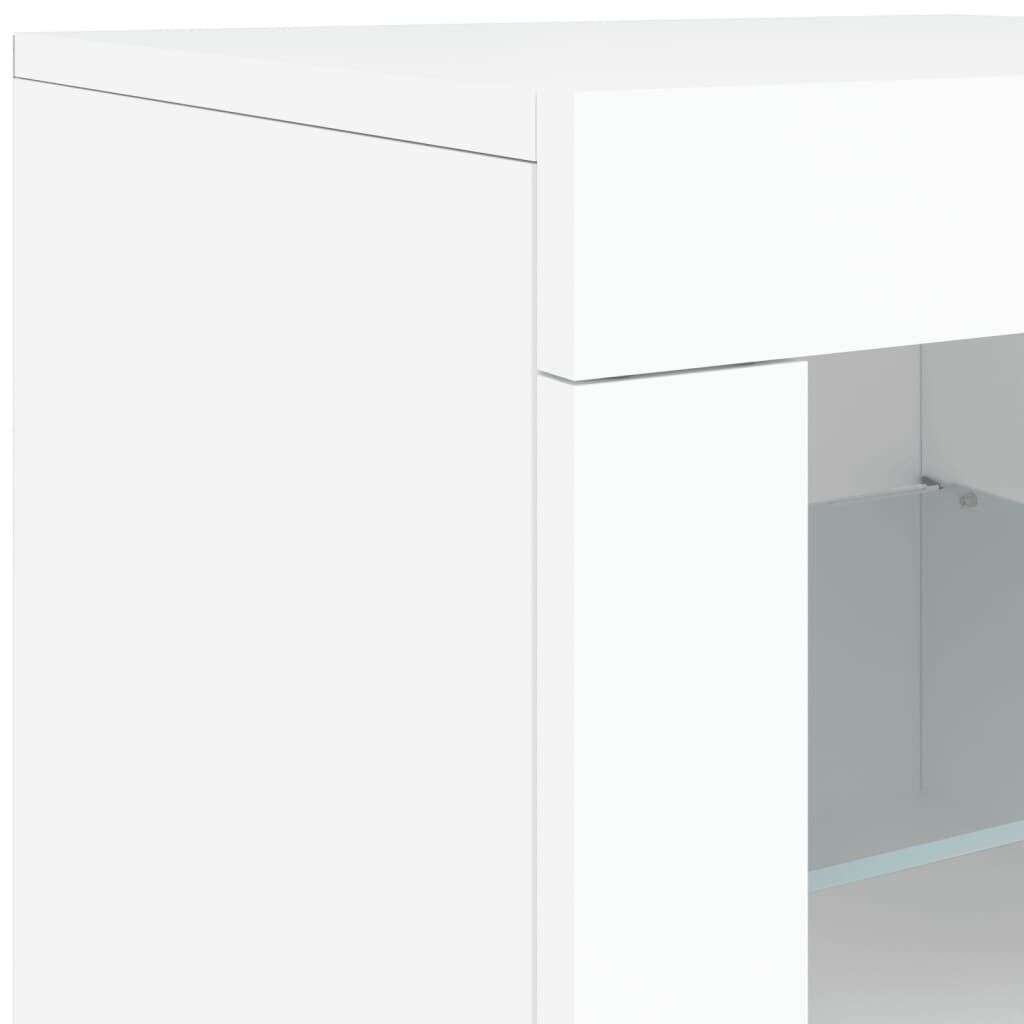 Sideboard with LED Lights White 163x37x67 cm Price