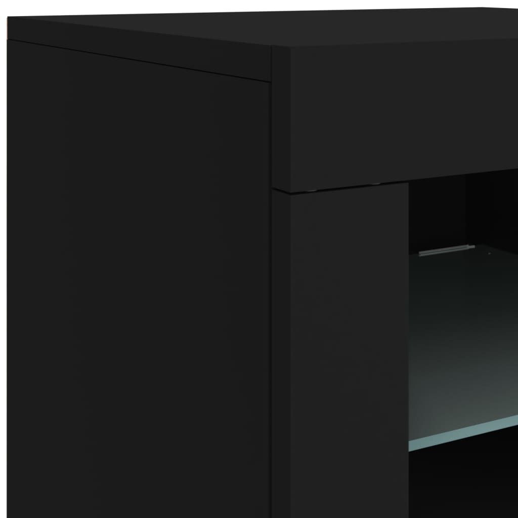 Sideboard with LED Lights Black 163x37x67 cm Price