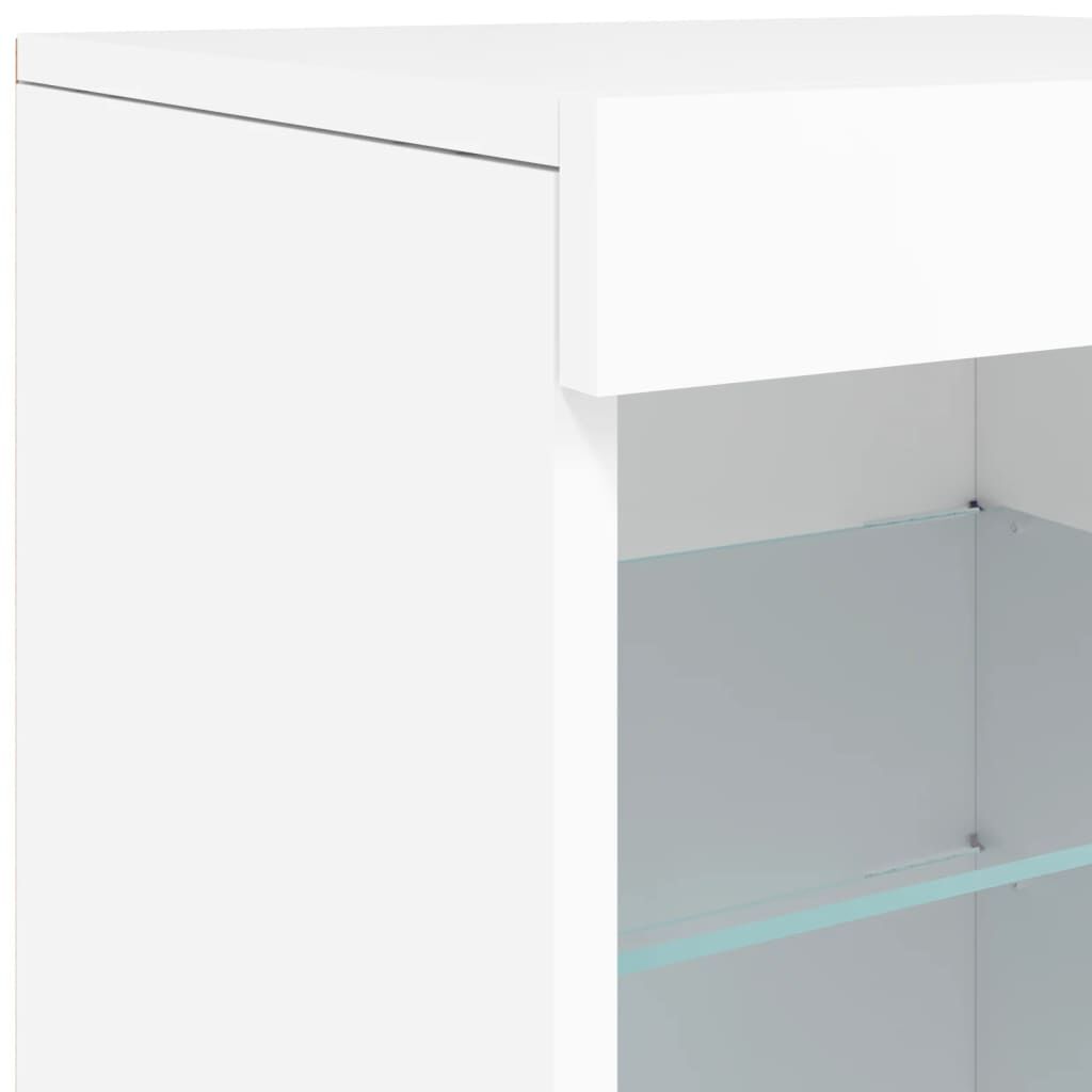 Sideboard with LED Lights White 123x37x67 cm Price