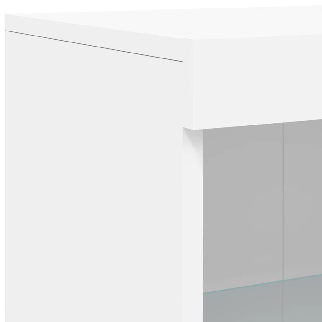 Sideboard with LED Lights White 162x37x100 cm Price