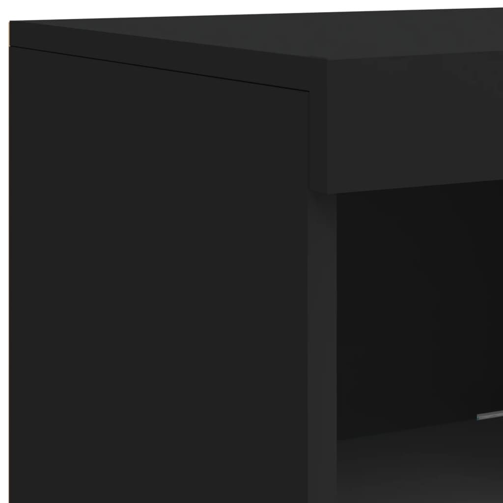 Sideboard with LED Lights Black 181.5x37x100 cm Price