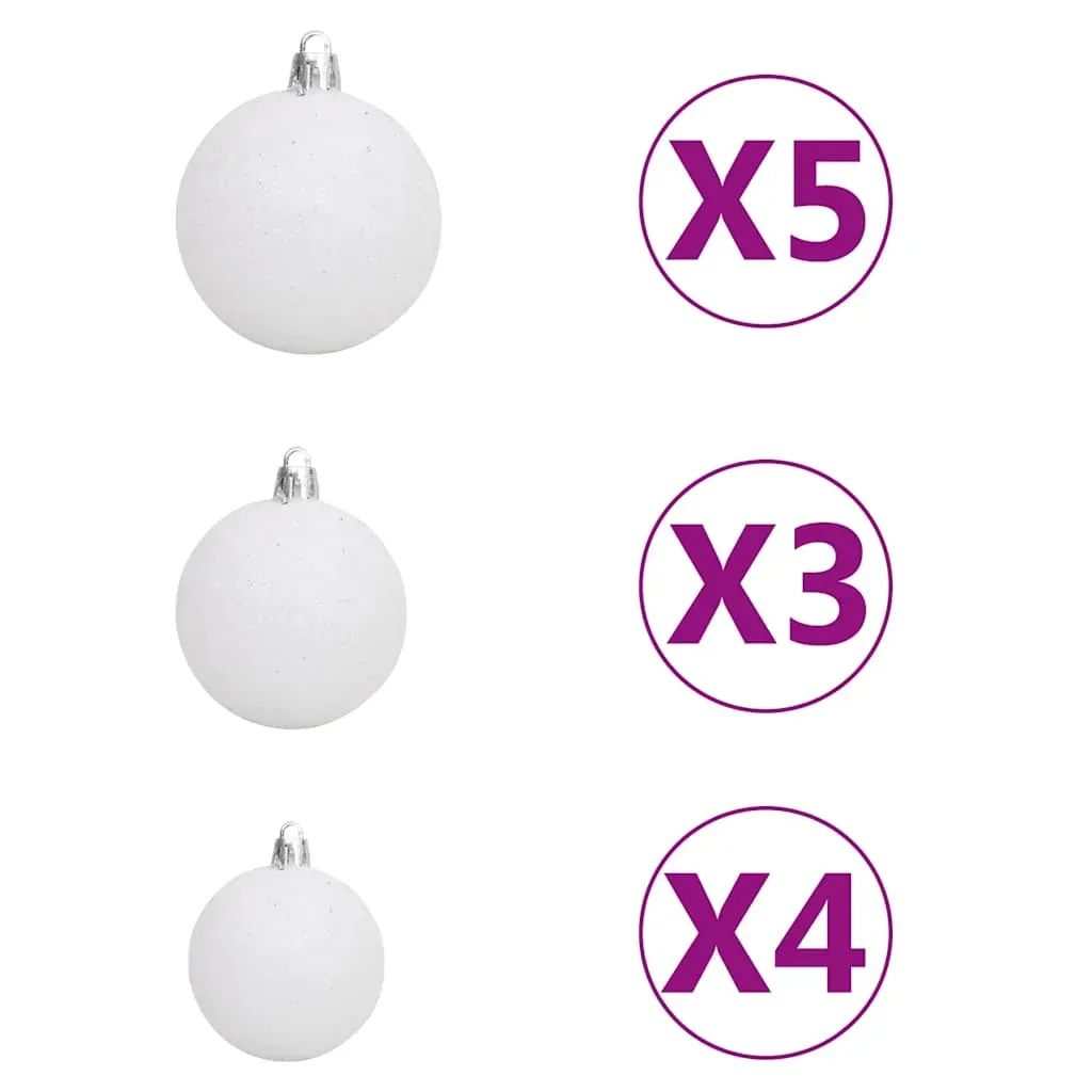 Artificial Hinged Christmas Tree with 150 LEDs & Ball Set 120 cm Price