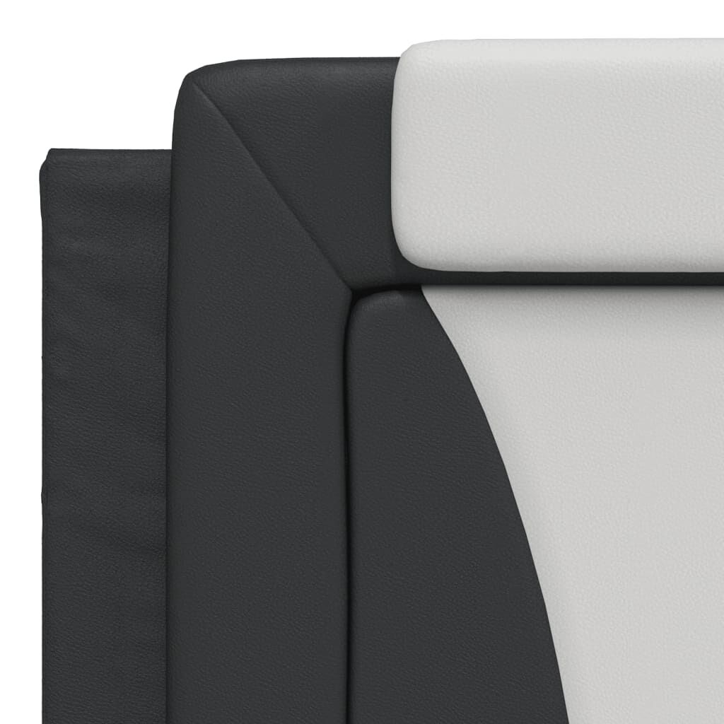 Bed Frame with LED without Mattress Black and White 183x203 cm King Price