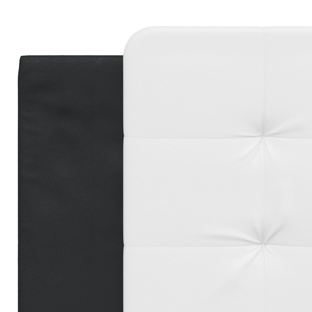 Bed Frame with LED without Mattress Black and White 183x203 cm King Price