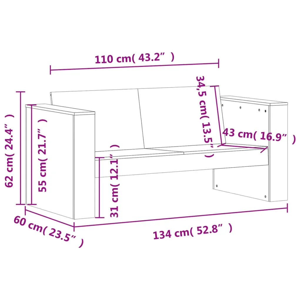 2 Piece Garden Lounge Set Solid Wood Douglas Price