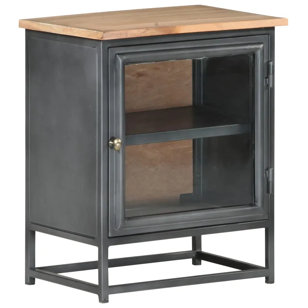 Bedside Cabinet Grey 40x30x50 cm Solid Acacia Wood Price