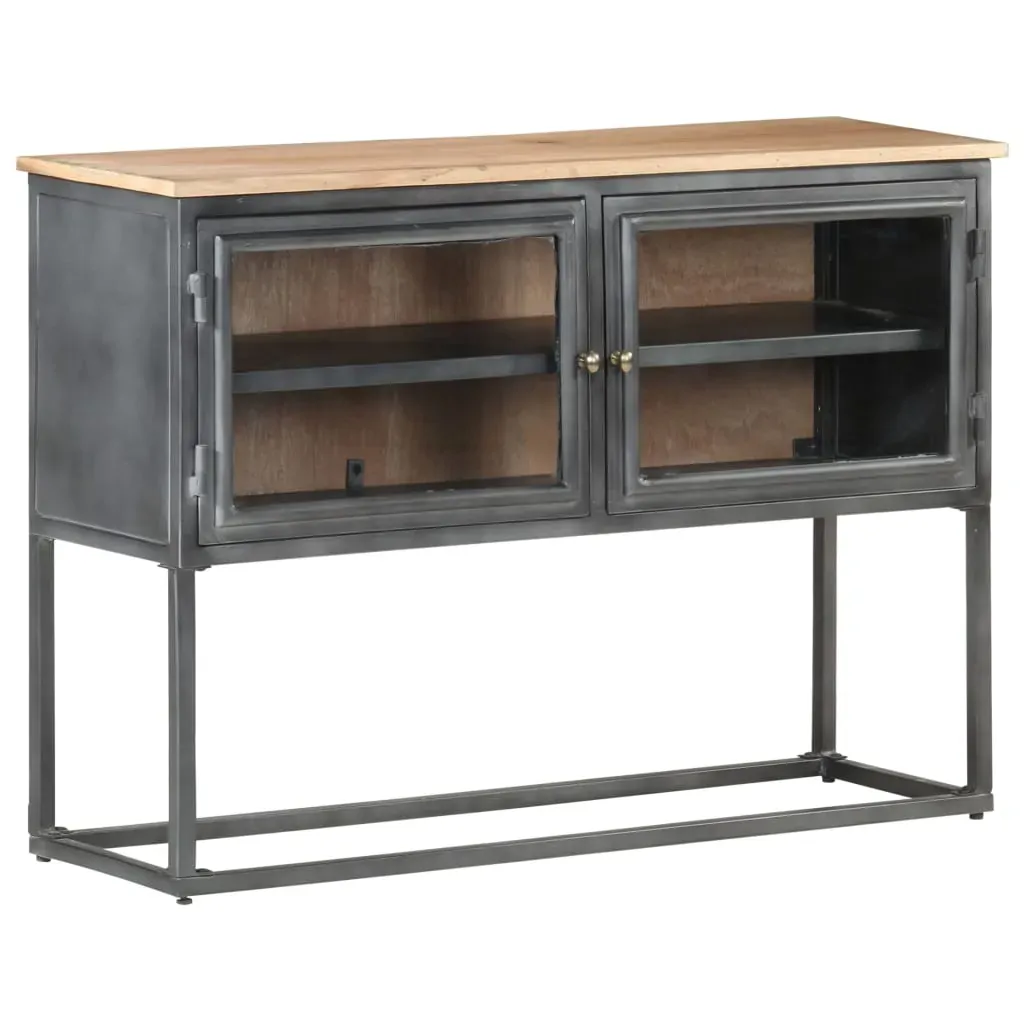 Sideboard Grey 100x30x70 cm Solid Acacia Wood Price