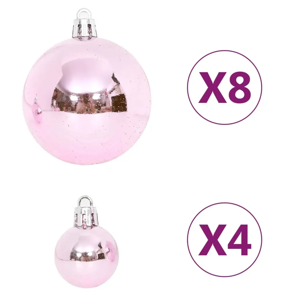 65 Piece Christmas Bauble Set Pink/Red/White Price