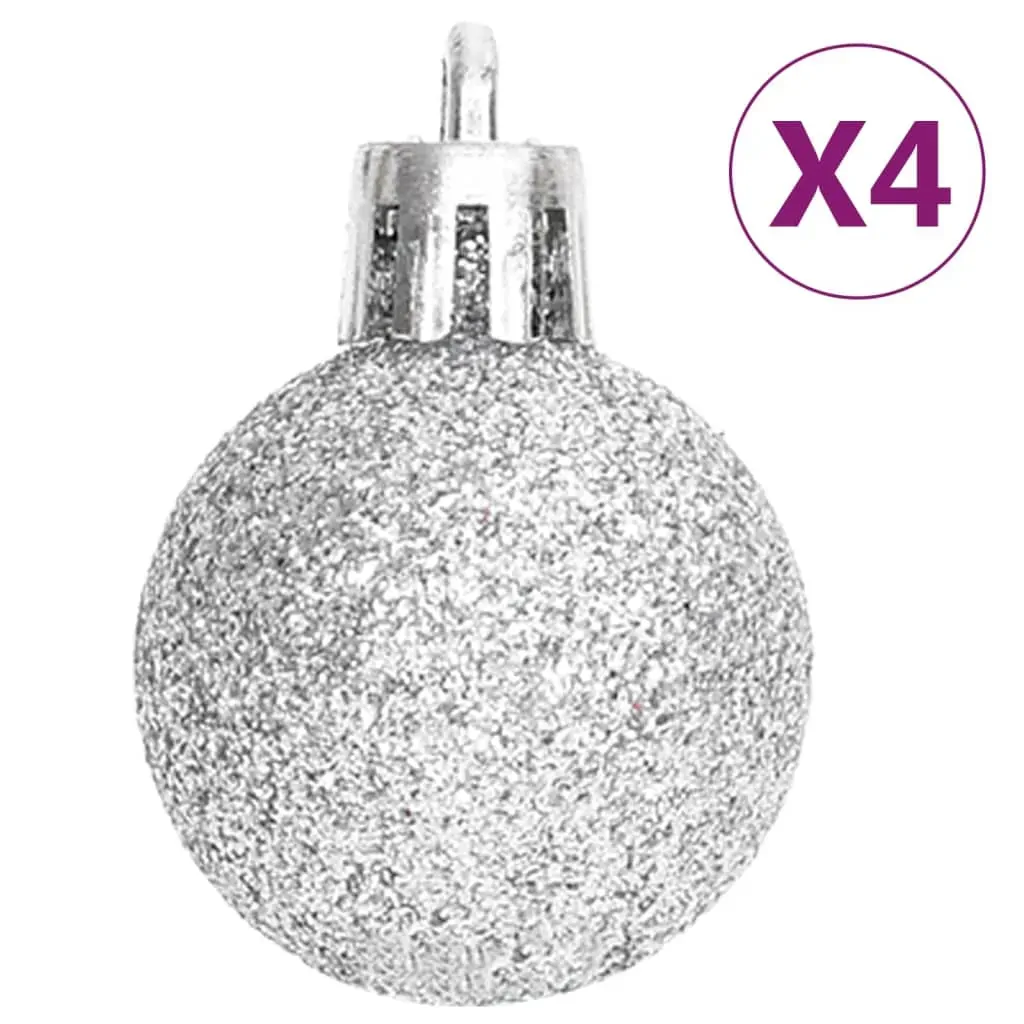 70 Piece Christmas Bauble Set Silver and White Price