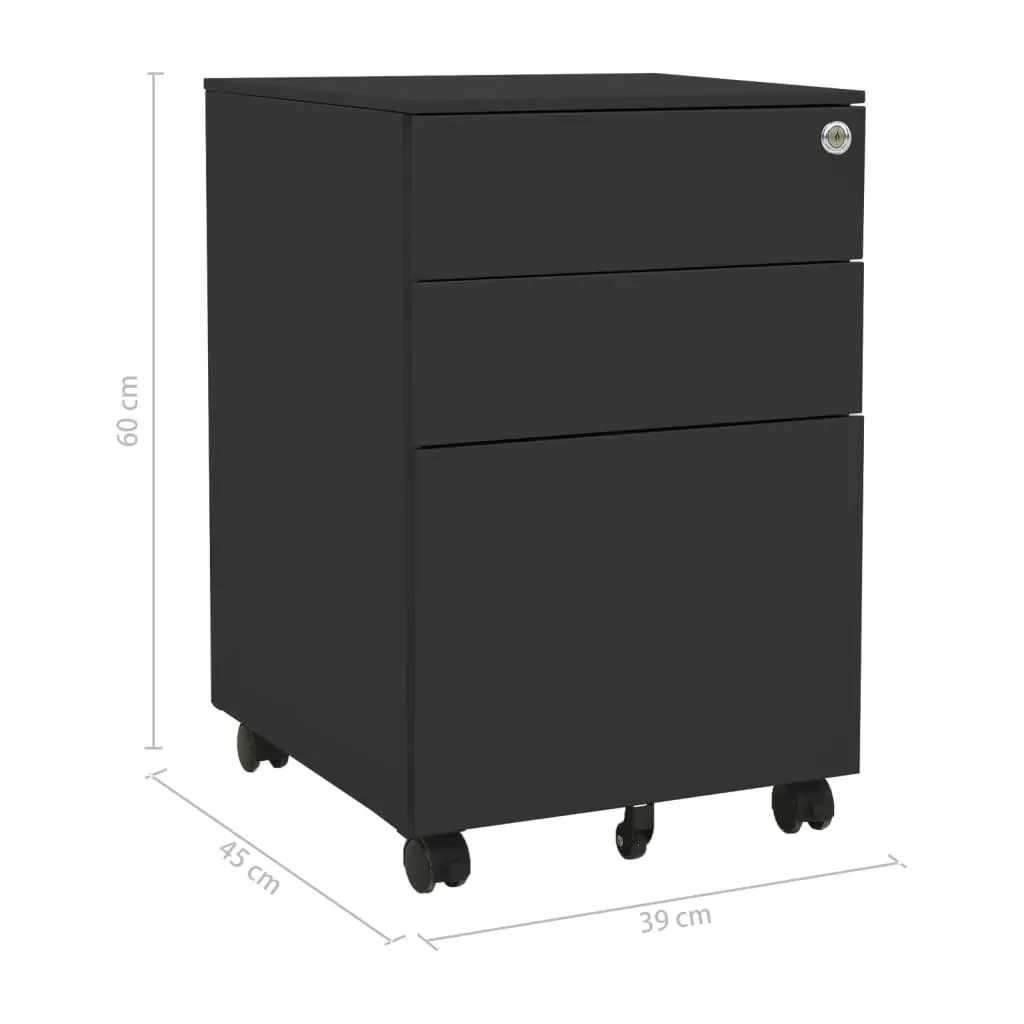 Mobile File Cabinet Anthracite 39x45x60 cm Steel Price