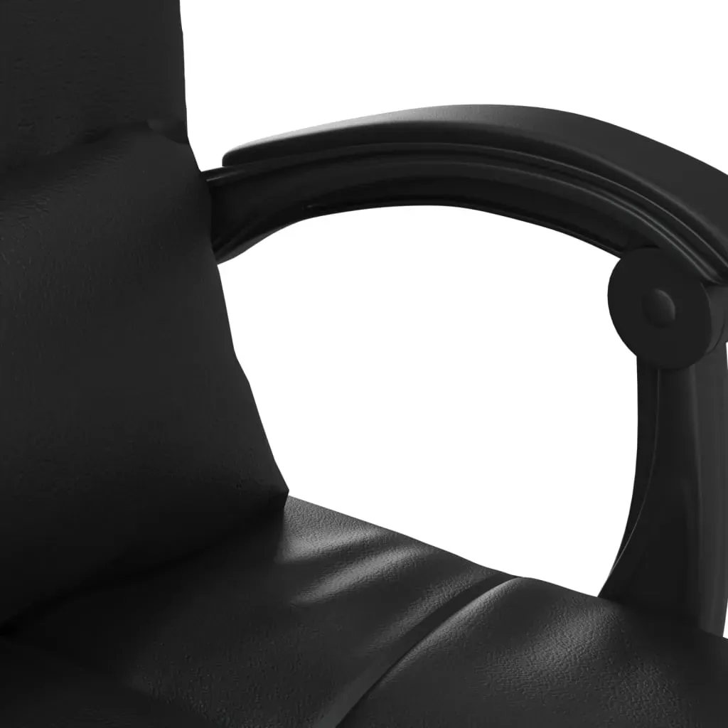 Massage Reclining Office Chair Black Faux Leather Price