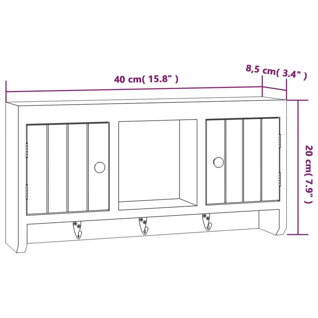 Key Cabinet White 40x8.5x20 cm Engineered Wood&Steel Price