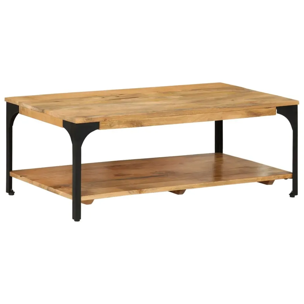 2-Layer Coffee Table 100x55x38 cm Solid Wood Mango and Steel Price