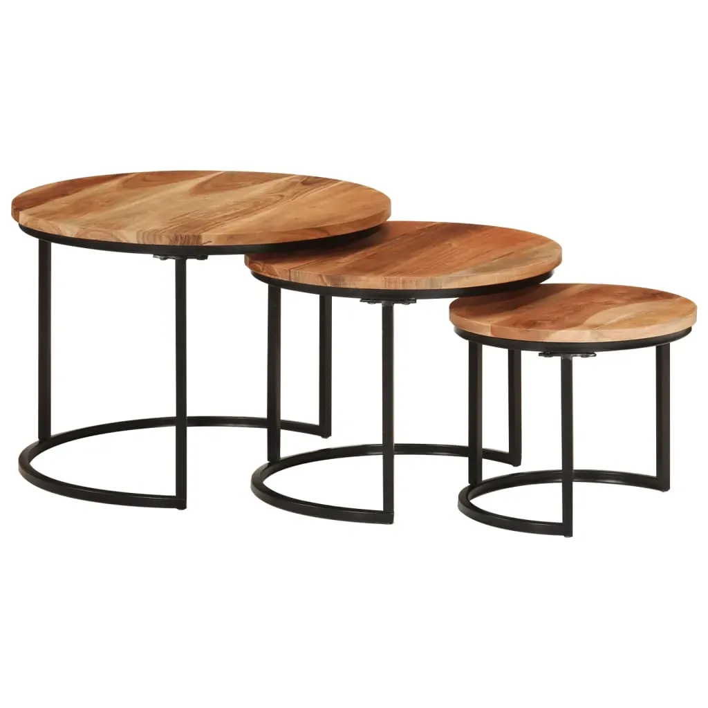 Nesting Tables 3 pcs Solid Wood Acacia Price